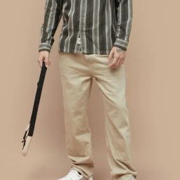 Forca By Lifestyle Beige Cotton Regular Fit Jeans-image-13