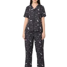 Smarty Pants Black Printed Shirt With Lounge Pants-image-46