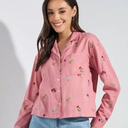 Styli Pink Floral Print Shirt-image-70
