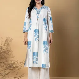 Readiprint Women Floral Printed Pleated Sequinned Kurta with Palazzos-image-51