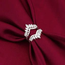 GIVA 92.5 Sterling Silver Layered Zirconia Ring-image-37