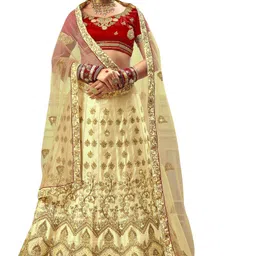 Maroosh Embroidered Thread Work Unstitched Lehenga & Blouse With Dupatta-picture-38