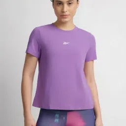 Reebok Purple Regular Fit Sports T-Shirt-image-18