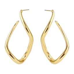 OOMPH Gold Geometric Hoops Earrings image 3