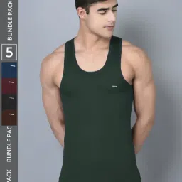 Dollar Bigboss Assorted Cotton Regular Fit Vest - Pack Of 5-picture-11