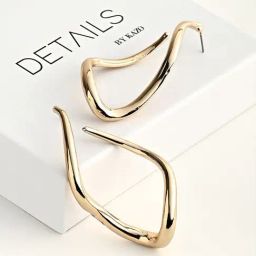 OOMPH Gold Geometric Hoops Earrings-28