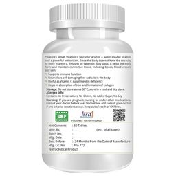 Natures Velvet Vitamin C (1000 mg),  60 tablet(s)  Unflavoured  image 2