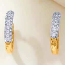 P.N.Gadgil Jewellers 14KT Yellow Gold and Diamond Hoop Earring for Women-image-26