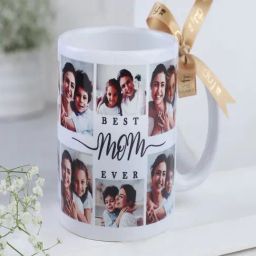 FNP Multicolor Ceramic Printed Moments With Mom Personalised Mug (325 ml)-3