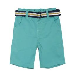MINIKLUB Boys Sea Green Solid 1 Shorts + 1 Belt-image-58