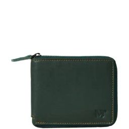 MaheTri Green Casual Leather Zip Around Wallet-11