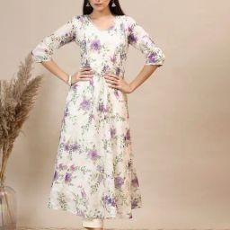 Aurelia Cream Floral Print Kurta-picture-16