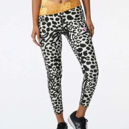 New Balance White & Black Printed Sports Tights-image-52