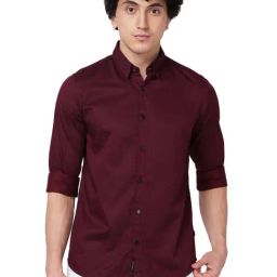 Spykar Red Cotton Regular Fit Printed Shirt-image-18
