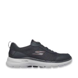 Skechers Men's GO WALK 6 - BOLD KNIGHT Charcoal Grey Running Shoes-69