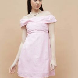 Ginger by Lifestyle Pink Striped Casual Dress-picture-10