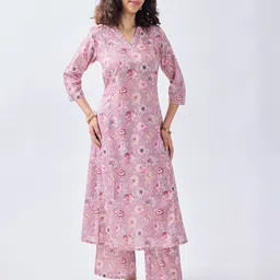 KALINI Floral Printed V Neck Top With Palazzos Co-Ords-picture-29