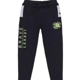 3PIN Boys Black Cotton Graphic Joggers-image-66