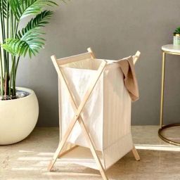 Mason Home Ermina White Cotton Foldable Laundry Basket-image-3