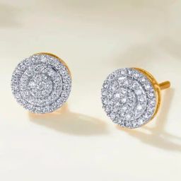 P.N.Gadgil Jewellers 14KT Yellow Gold and Diamond Stud Earring for Women-image-73