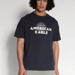 American Eagle Black Cotton Regular Fit Logo Printed T-Shirt-picture-23