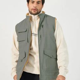 Styli Olive Polyester Regular fit Solid Jacket-picture-37