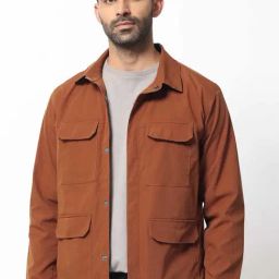 Rare Rabbit Rust Regular Fit Solid Jacket-31