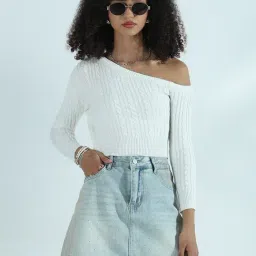 Showoff White Regular Fit Top-image-99