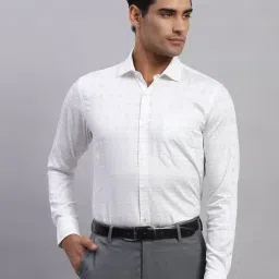 Monte Carlo White Cotton Regular Fit Checks Shirt-image-96