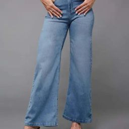 Miss Chase Light Blue Wide Leg High Rise Clean Look Regular Length Stretchable Shaping Denim Jeans-image-37