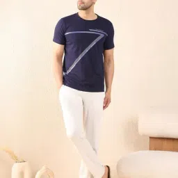 Sweet Dreams Navy Cotton Regular Fit Printed Nightwear Set-image-30