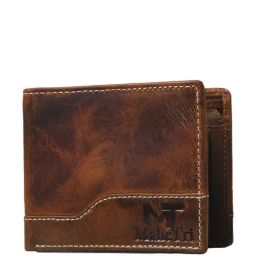 MaheTri Brown Formal Leather Bi-Fold Wallet for Men-picture-11