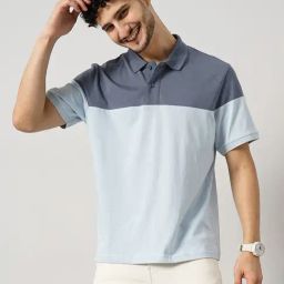 celio celio* Blue Regular Fit Cotton Polo T-Shirt-picture-33