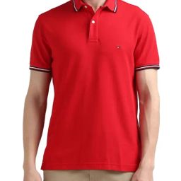 Tommy Hilfiger Red Regular Fit Polo T-Shirt-image-77