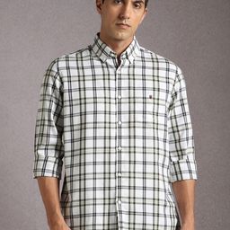 Louis Philippe Sport Slim Fit Checked Long Sleeves Pure Cotton Shirt-image-25