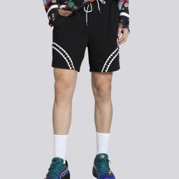 Puma Crowd Craze Black Relaxed Fit Printed Sports Shorts-image-99