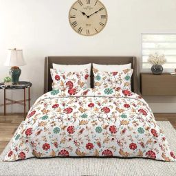 Layers Aura Multicolor Microfiber 110 GSM King Bedsheet with 2 Pillow Covers-image-9