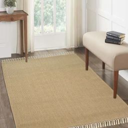 Saral Home Beige Jute & Cotton Anti-Slip Carpet with Fringe-image-58