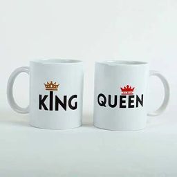 FNP White Ceramic King Queen Mugs (650ml) - Set of 2-image-13