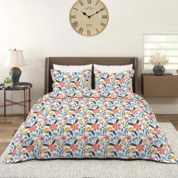 Layers Aura Multicolor Microfiber 110 GSM King Bedsheet with 2 Pillow Covers-16