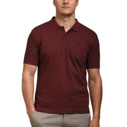 Louis Philippe Maroon Cotton Regular Fit Printed Polo T-Shirt-image-19