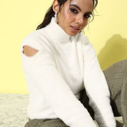 The Roadster Life Co. Turtle Neck Pullover With Fuzzy And Cut-Out Detail-picture-19