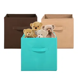Kuber Industries Green & Beige 3 Pieces Non-Woven Cloth Organisers-32