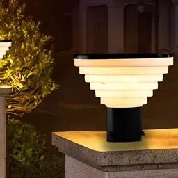 KINIS Black & White Frustum Rust-Resistant Outdoor Lamp-23