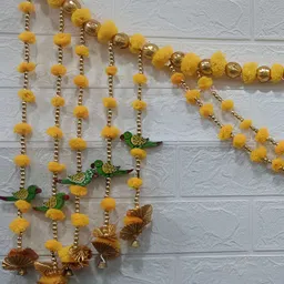 Nutts Yellow & Green Pompom-Parrot Bandhanwar Festive Decor-image-40
