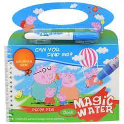 Asera Peppa Pig Theme Reusable Magic Water Painting Book with Doodle Pen - Multicolour-8