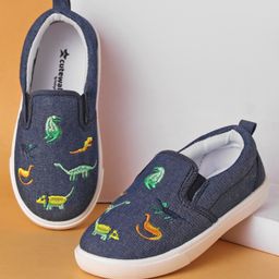 Cute Walk by Babyhug Dino Embroidered Casual Shoes - Navy Blue-image-43