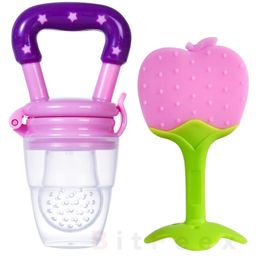 BitFeex Apple Silicone Food Fruit Nibbler with Extra Mesh Soft Pacifier Feeder Teether for Infant Baby Elegant BPA Free-Pack of 2pcs-13