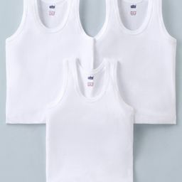 Simply Sinker Sleeveless Vest Solid Colour Pack Of 3 - White-picture-13