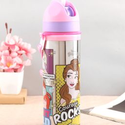 Disney Princess Steel Water Bottle With Pop-up Straw Pink - 650 ml-image-32